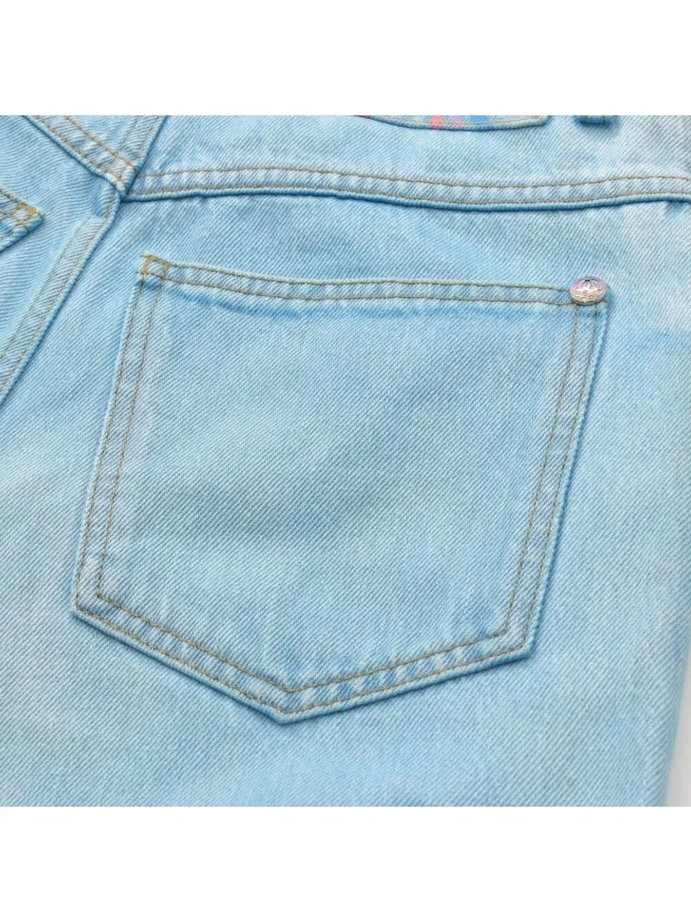 Chanel Cruise Collection Wide Denim Pants CC Logo Indigo Blue